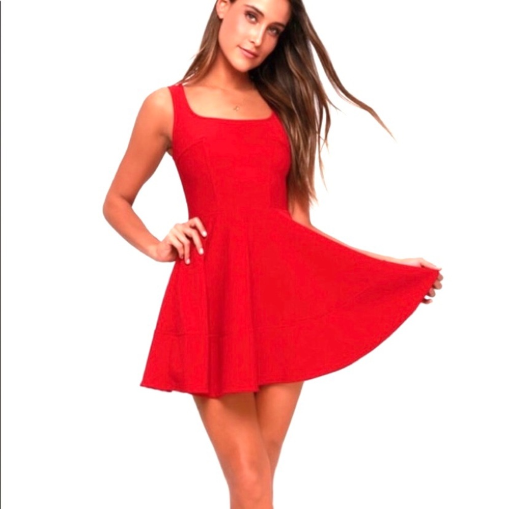 Lulus Red Cocktail Dress Size S NEW
